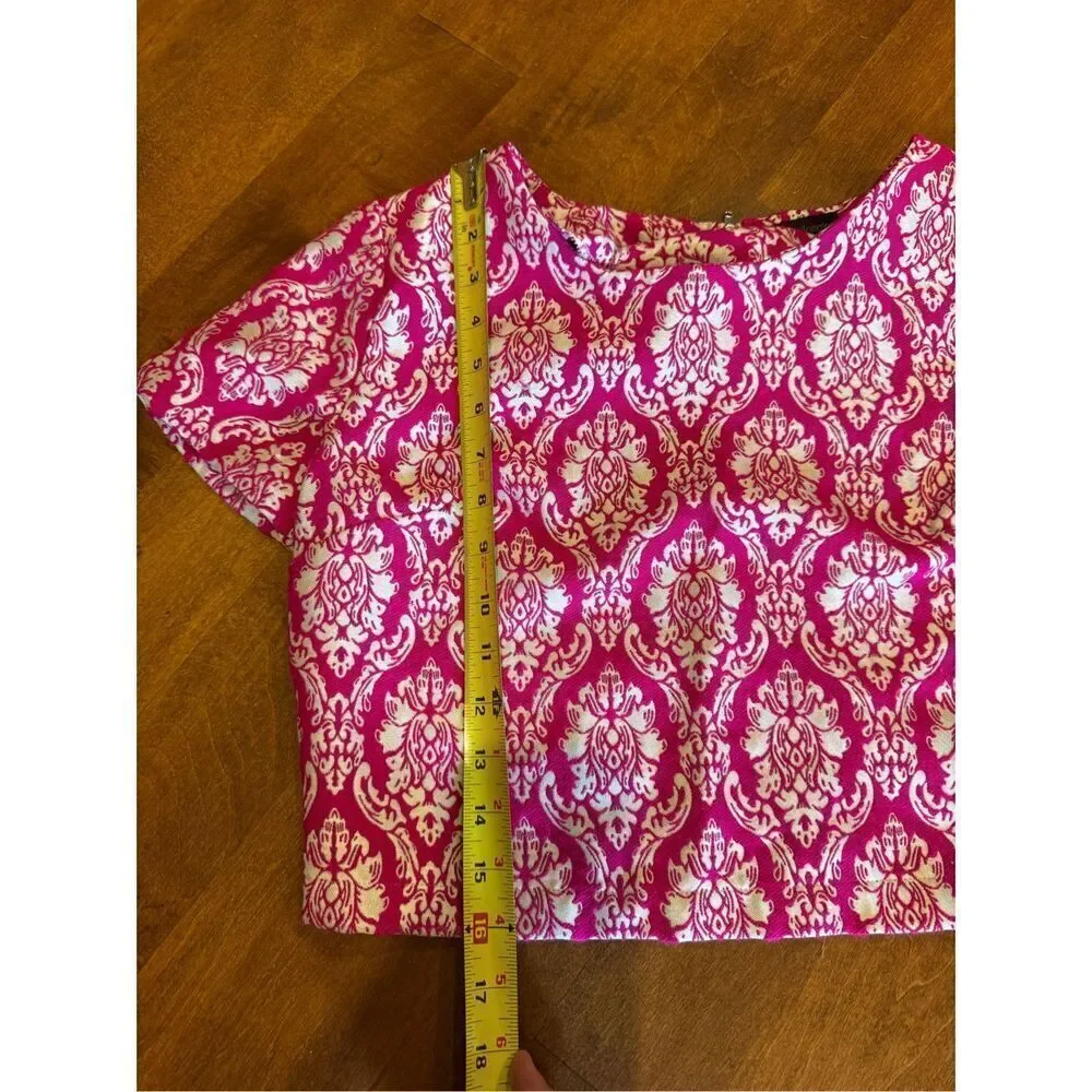Woman’s jealous tomato pink crop dressy top size small